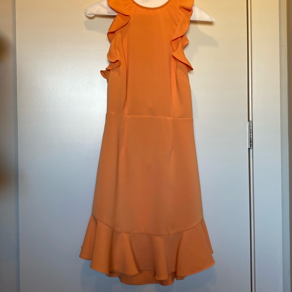 Likely Orange Ruffle Dress